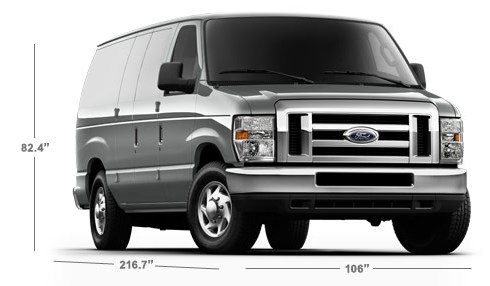 Ford Econoline Dimensions Cargo Van E150 Wagon Interior Exterior